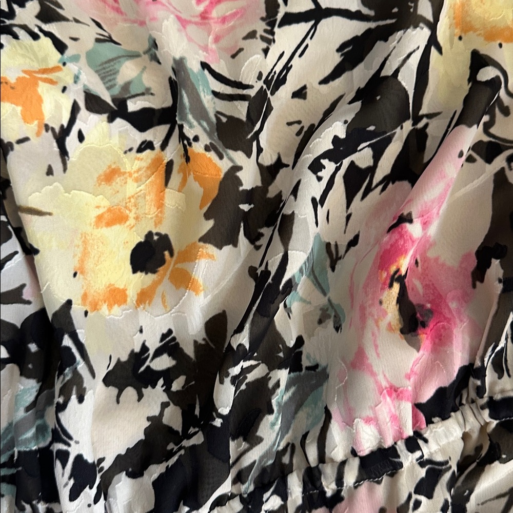 Lauren Ralph Lauren floral Flutter Sleeve Belted Tiered Midi Dress Sz 18 - Picture 9 of 9